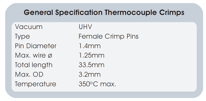 allectra熱偶饋通真空端插針的技術參數(shù)