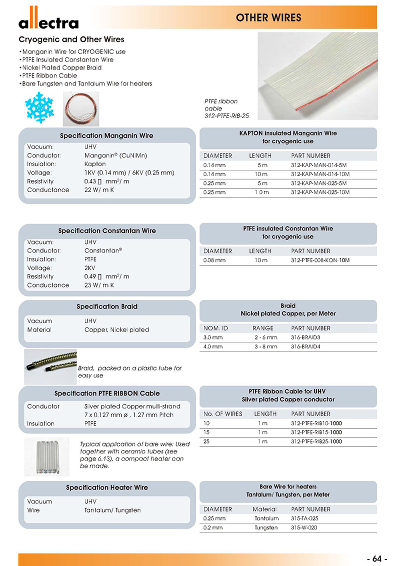 Allectra低溫線纜 Allectra低溫線纜
