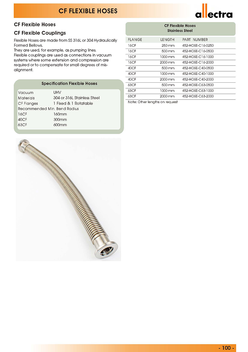 Allectra CF撓性軟管 Allectra CF撓性軟管