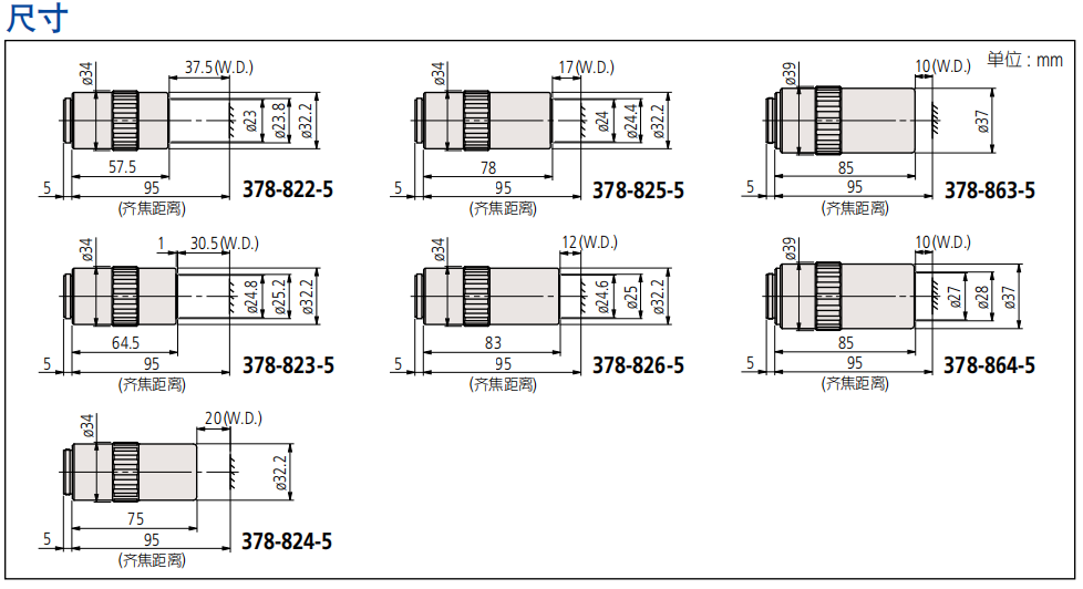 1665472317999329.png 三豐近紅外物鏡尺寸圖