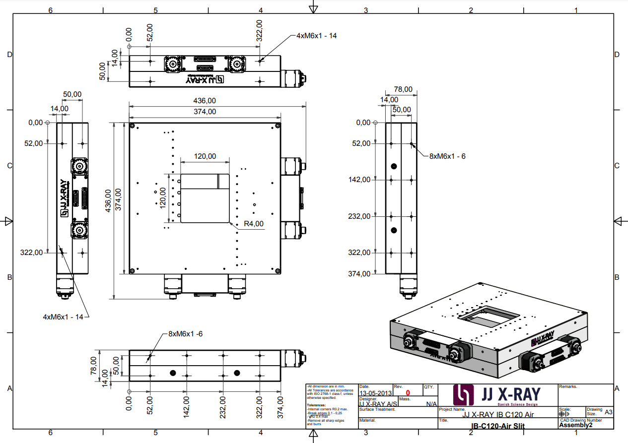 空氣狹縫 IB-C120-AIR產品尺寸