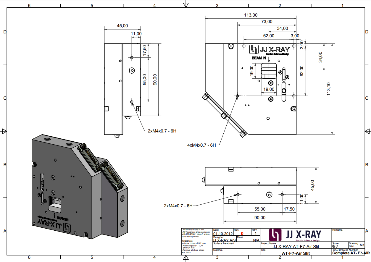 空氣狹縫 AT-F7-AIR產品尺寸