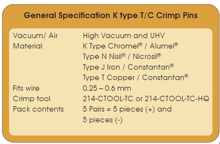 Sub-D空氣側(cè)熱電偶K型插座參數(shù)