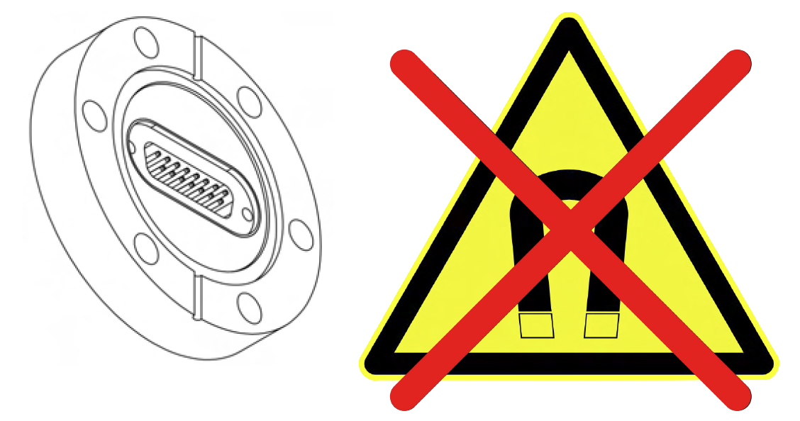 316LN不銹鋼材質無磁Sub-D真空饋通