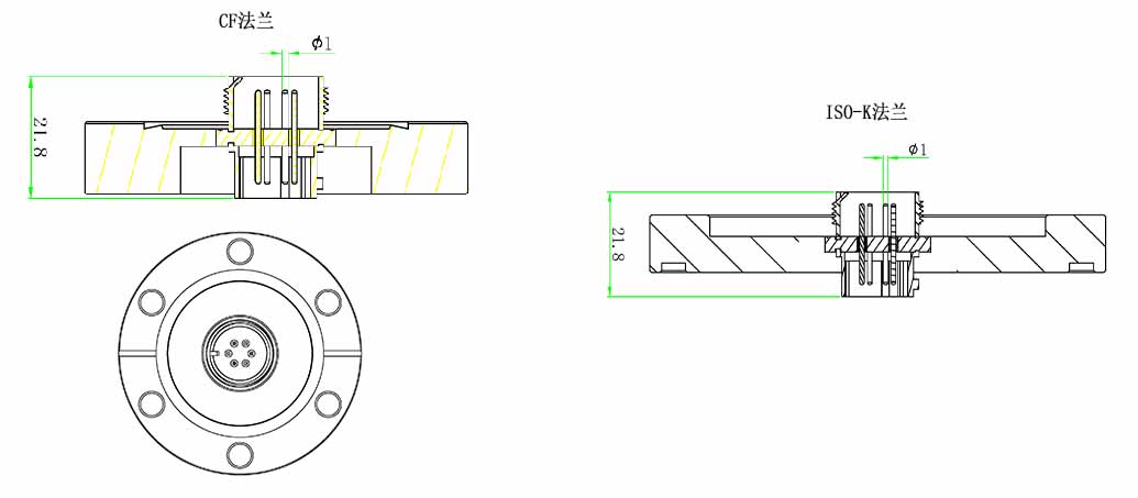 CTS6型真空饋通尺寸