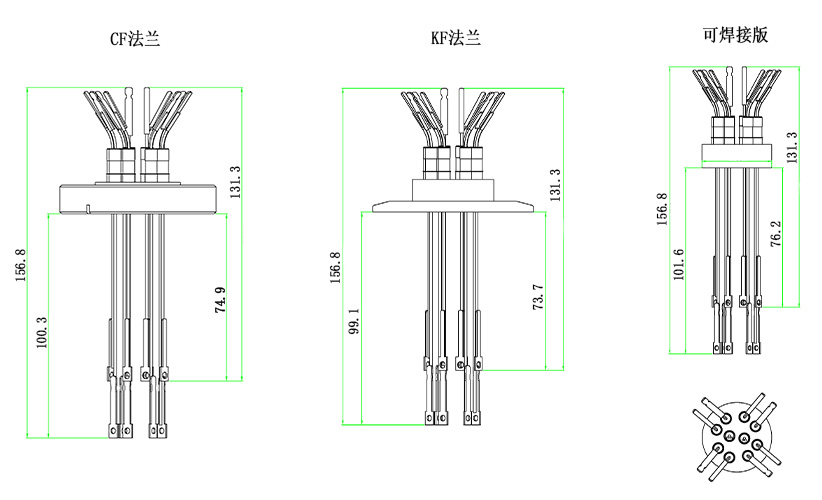 K型/C型熱電偶饋通尺寸
