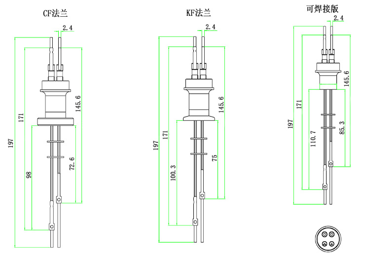 K型熱電偶+功率饋通