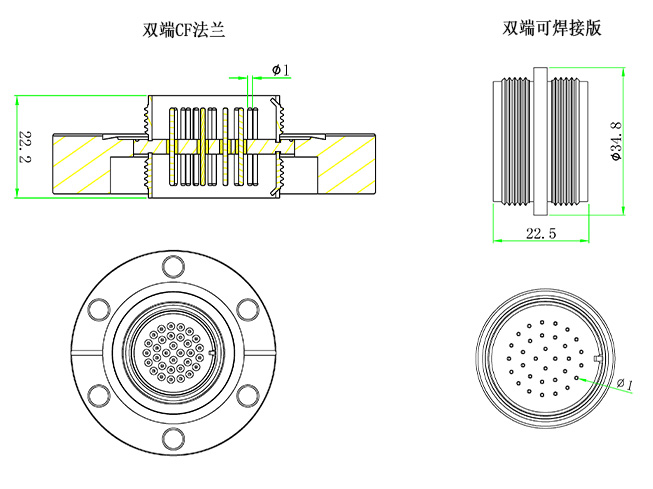 CTS-K型熱電偶饋通尺寸